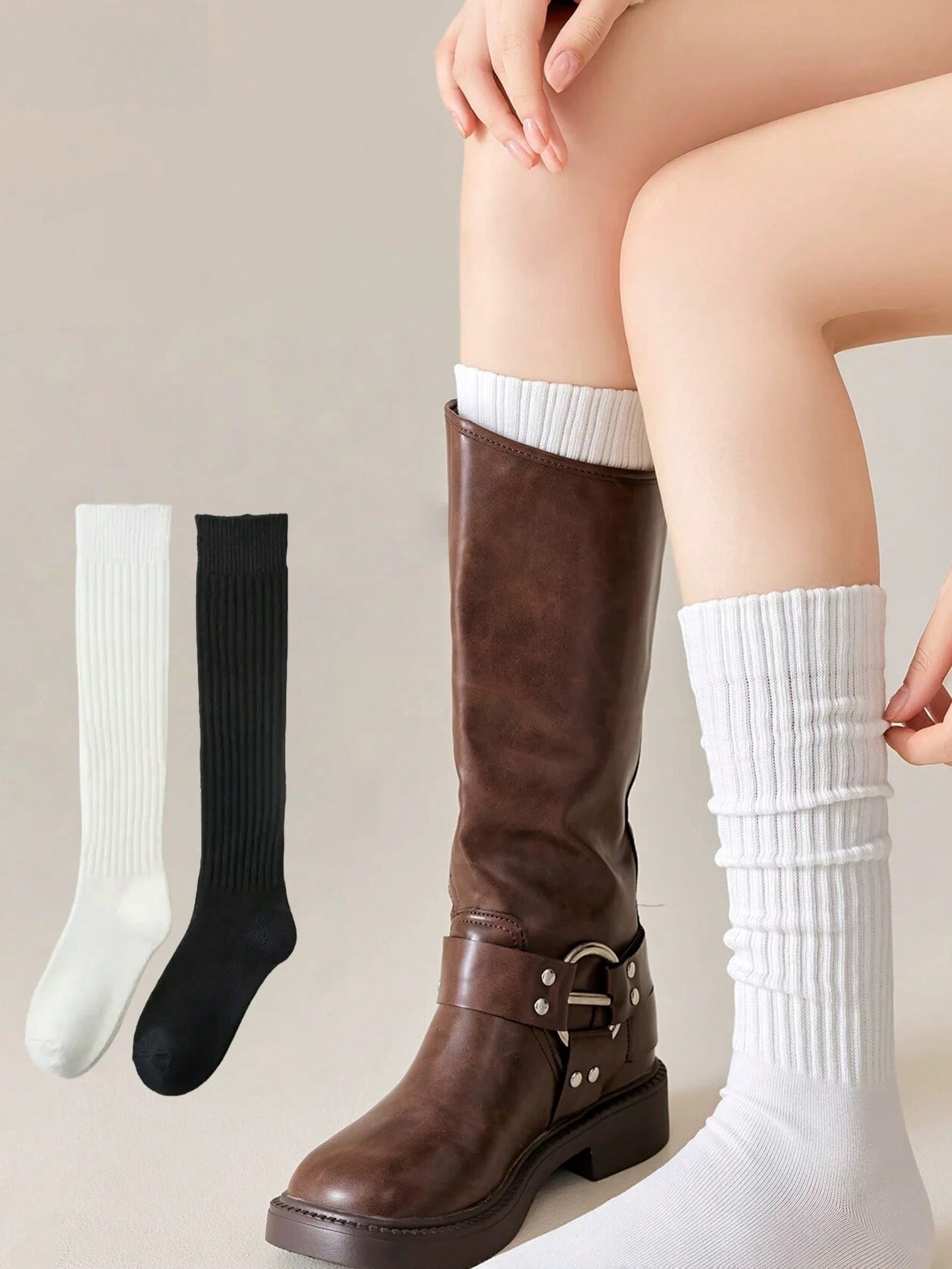 Boot Sock Slouchy - Women's Autumn/Winter Cute Girl Style Thigh
