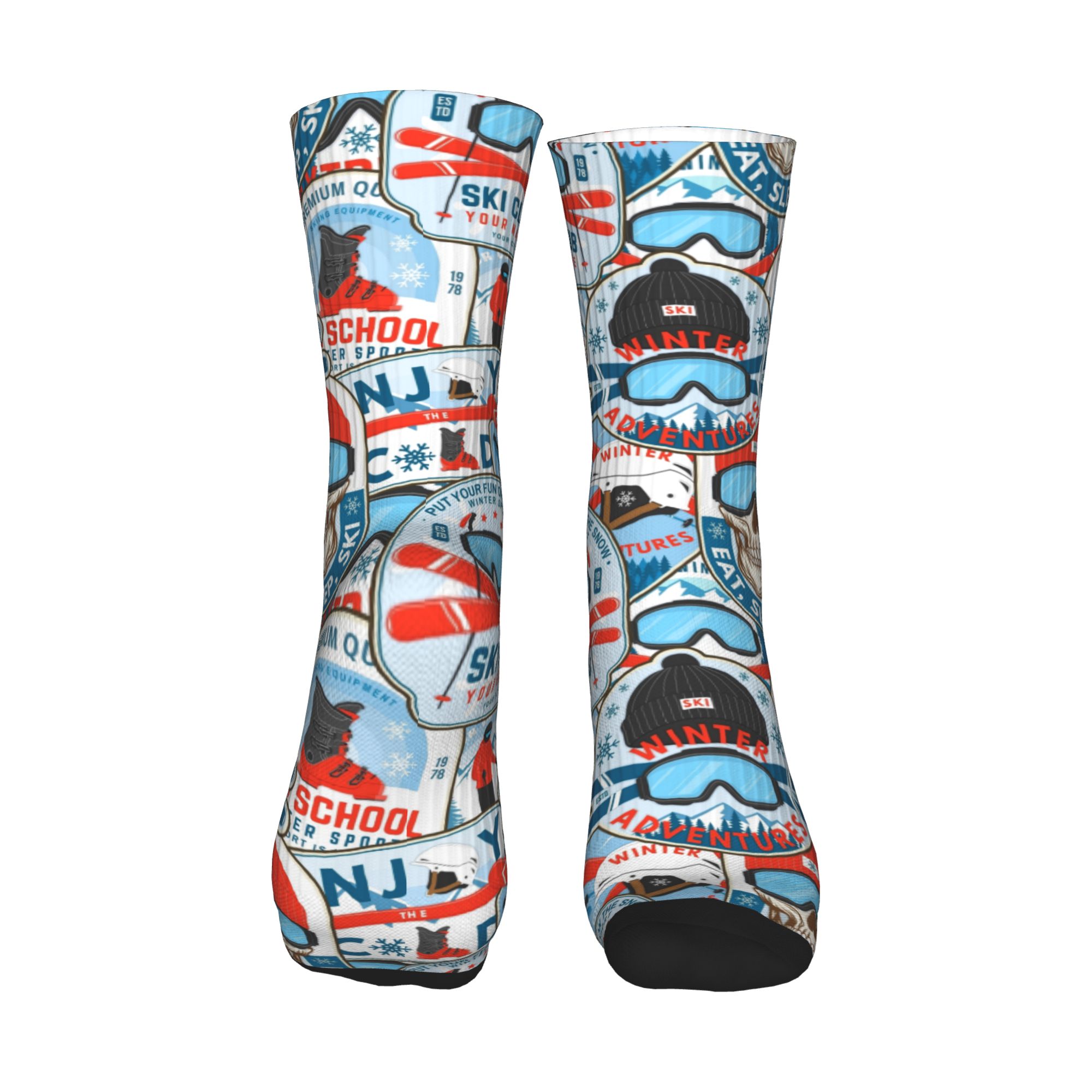 Vintage Red Blue Ski Club Seam - Dress Sock Men avis et prix