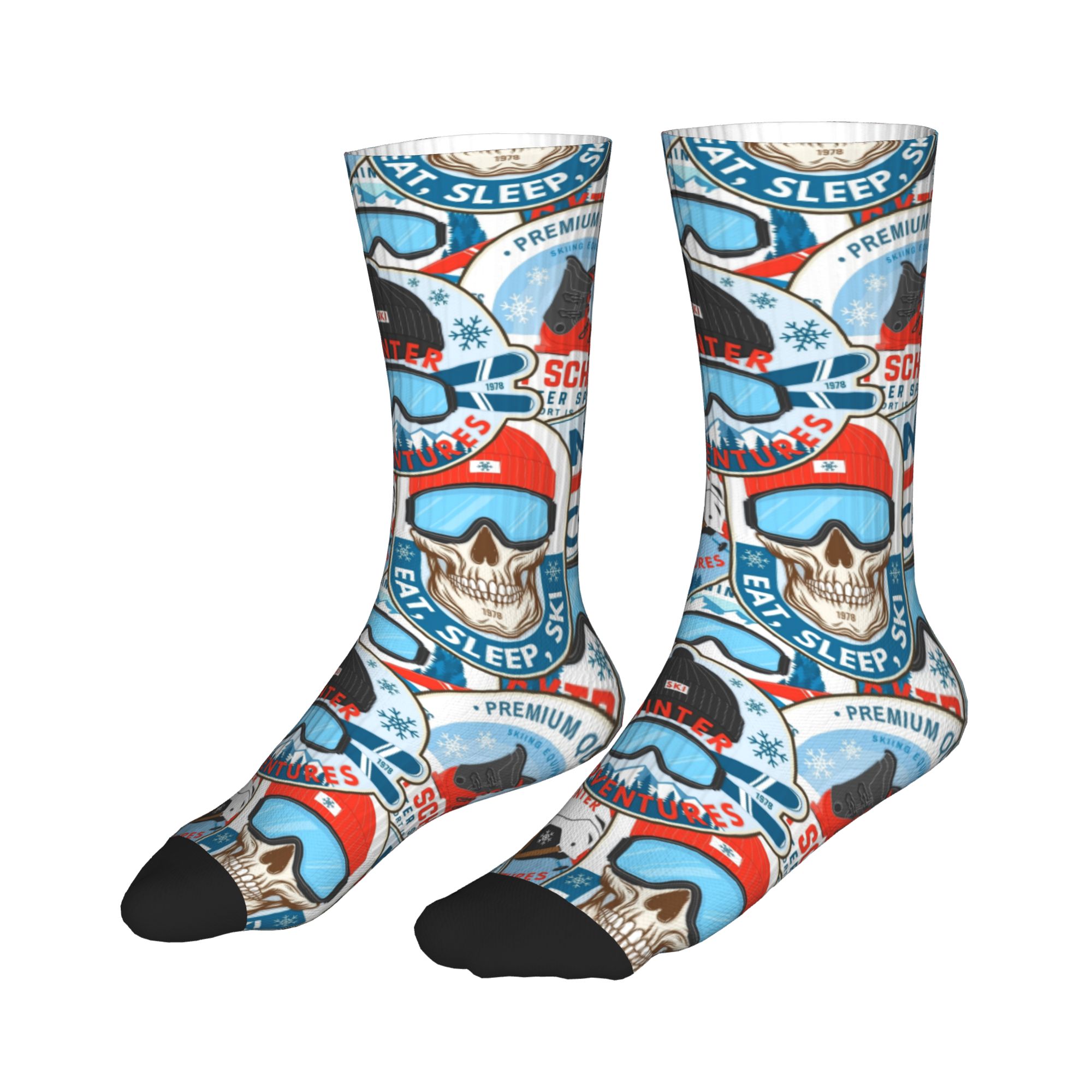 Vintage Red Blue Ski Club Seam - Dress Sock Men avis et prix