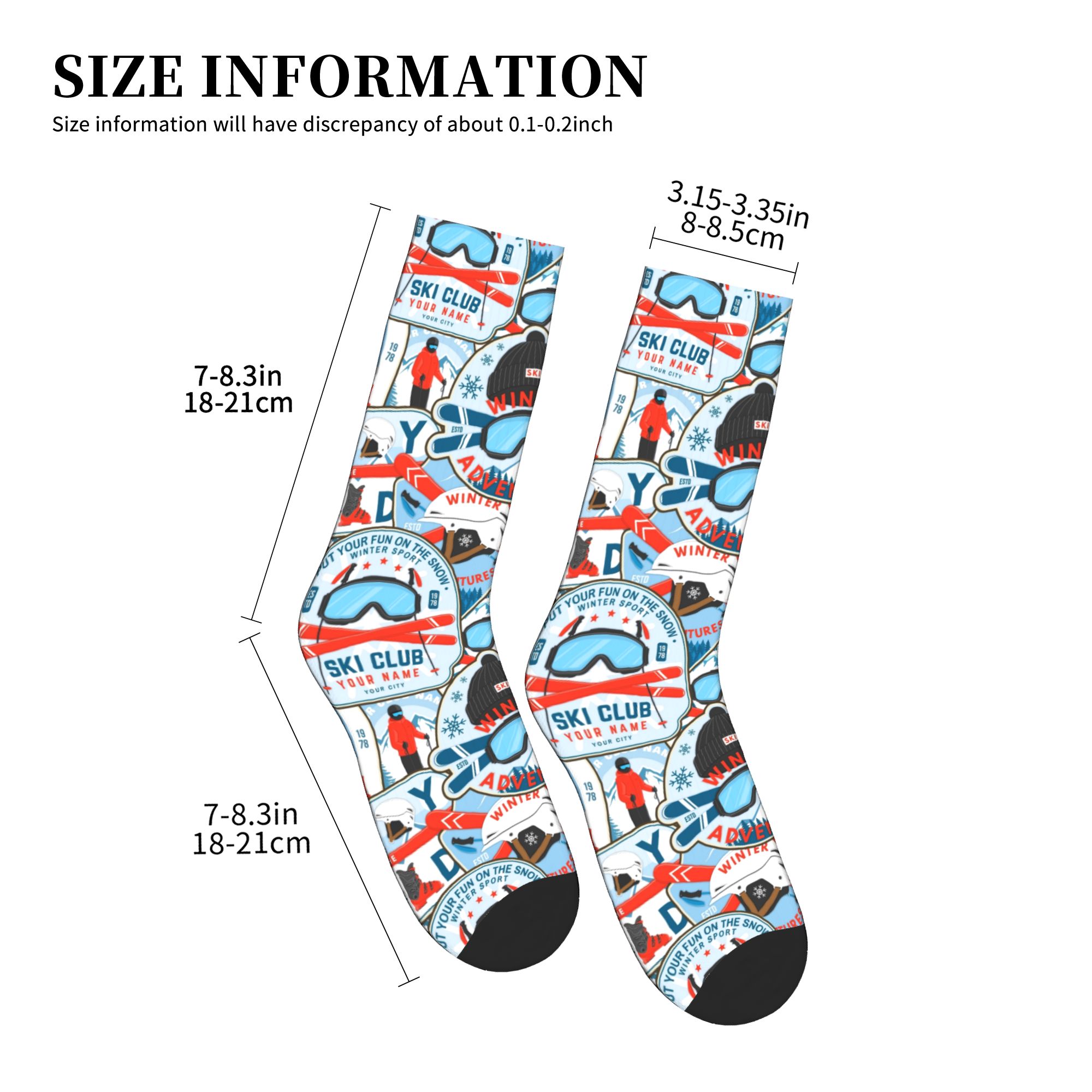 Vintage Red Blue Ski Club Seam - Dress Sock Men avis et prix