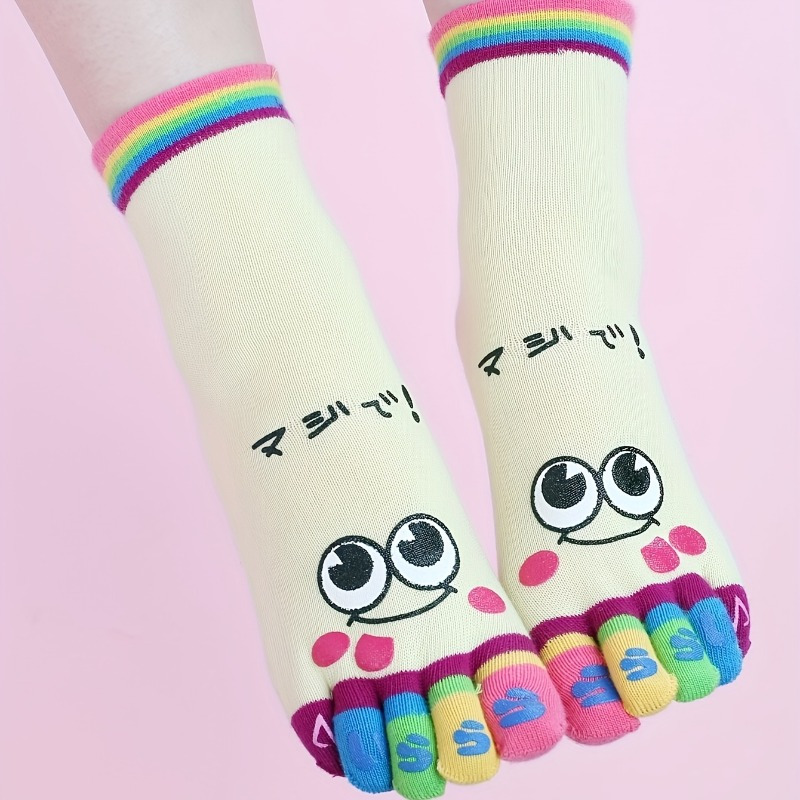 3pairs//Cartoon printed toe so - Toe Sock Split avis et prix