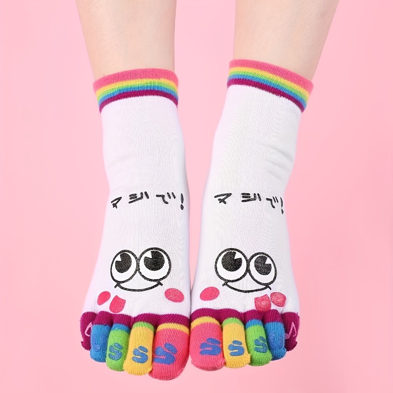 3pairs//Cartoon printed toe so - Toe Sock Split avis et prix