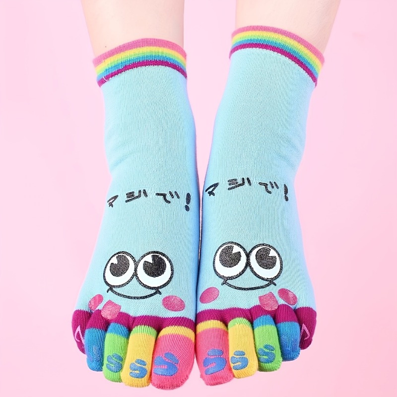 3pairs//Cartoon printed toe so - Toe Sock Split avis et prix