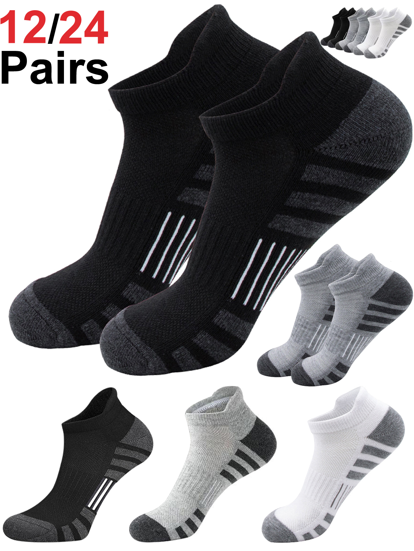 12/24 Pairs Cushioned Breathab - Athletic Sock Cushion avis et prix