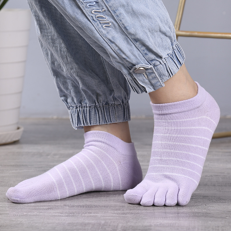 1/5 Pairs Women Striped Five T - Ankle Sock Low Cut avis et prix