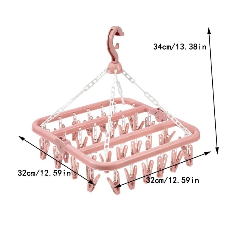 32 Clips Folding Clothes Dryer - Sock Organizer Tray avis et prix