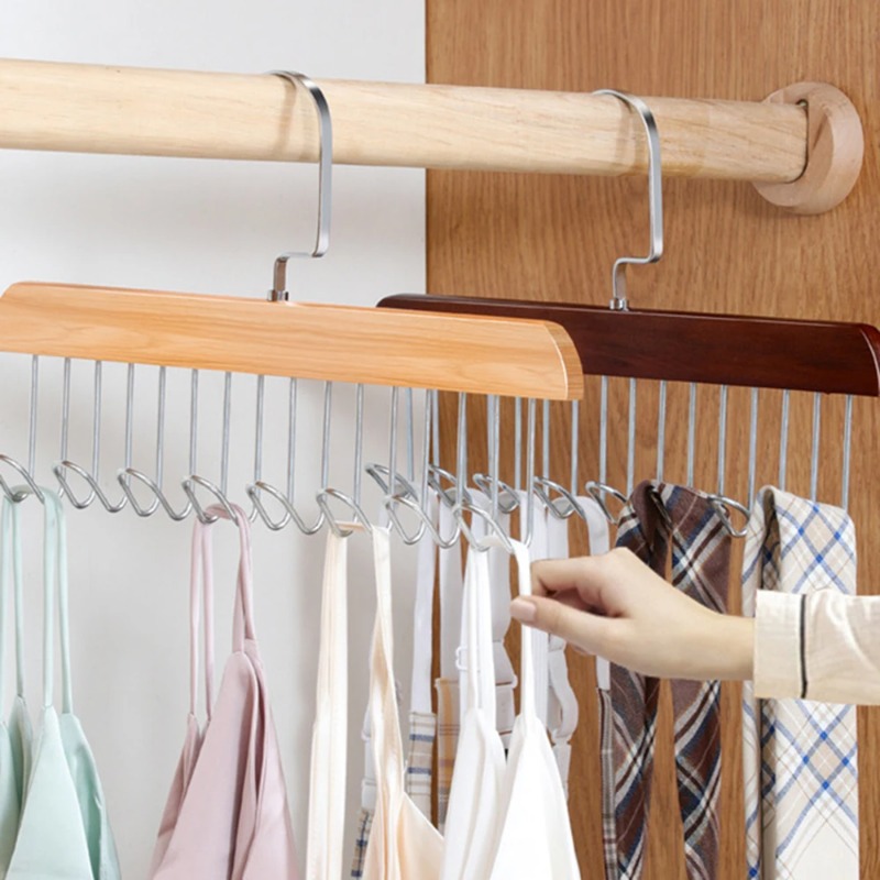 Solid Wood Eight-hook Hanger M - Sock Organizer Tray avis et prix