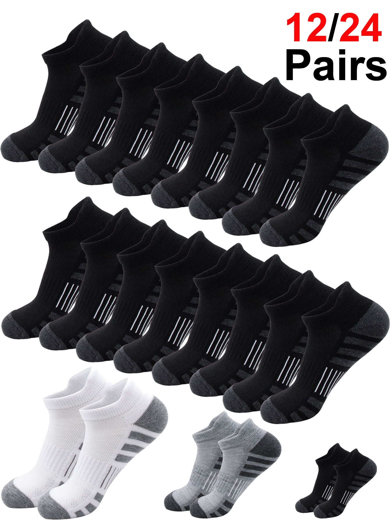6/24 Pairs Cushioned Breathabl - Ankle Sock Low Cut avis et prix