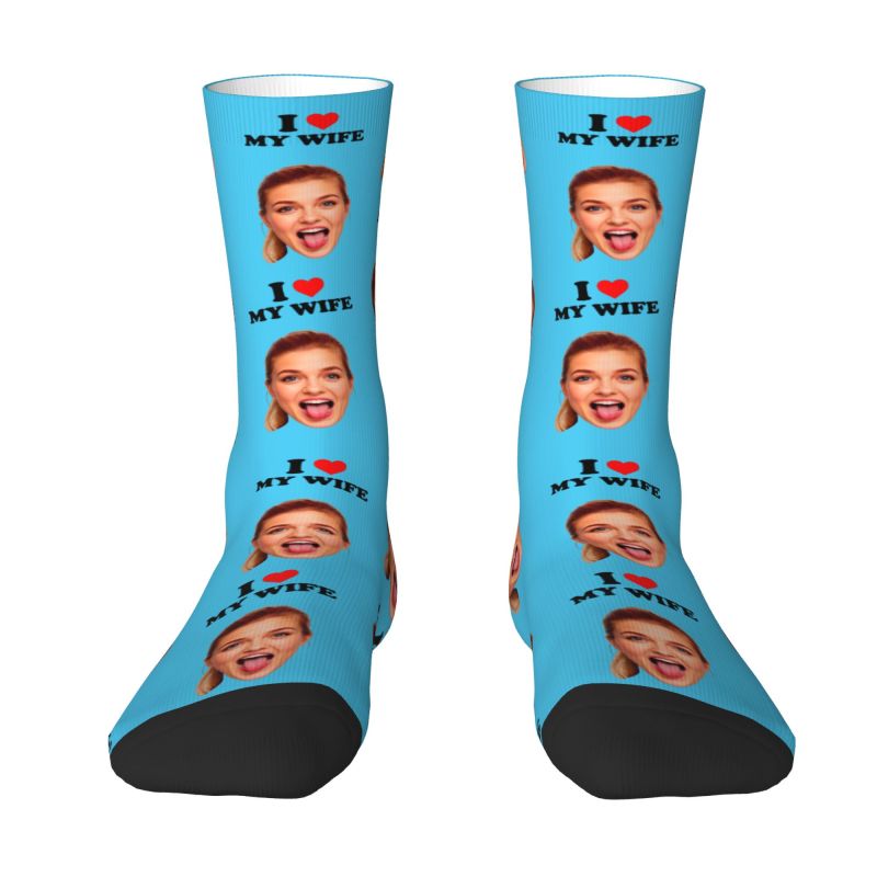 I Love My Wife Personalized Fa - Dress Sock Men avis et prix