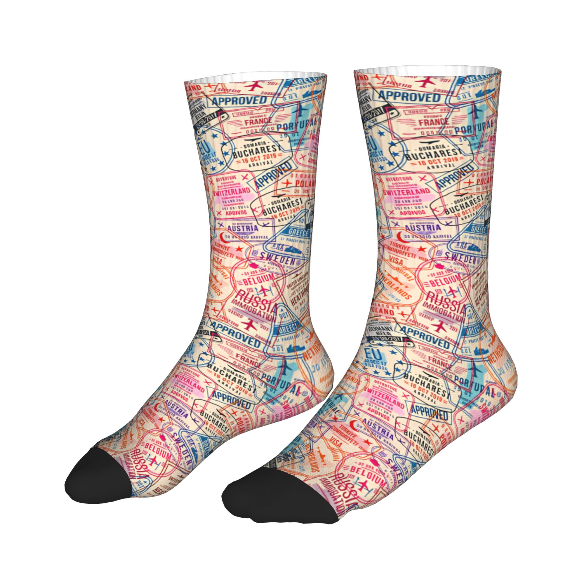 Pastel Europe Travel Collage P - Dress Sock Men avis et prix